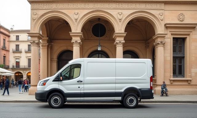 Camion de livraison hybride devant la halle de Toulouse