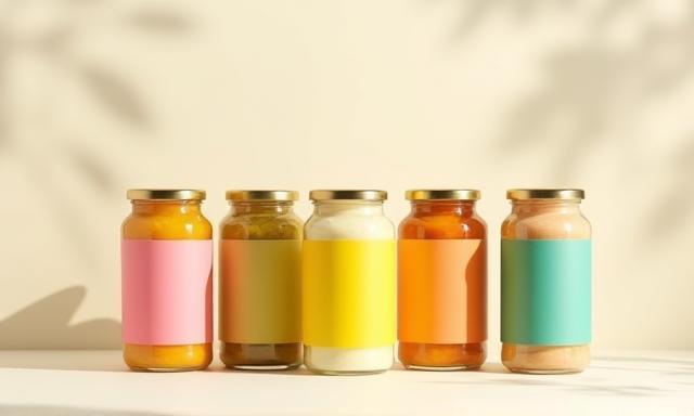 Emballages en verre consignés avec étiquettes colorées